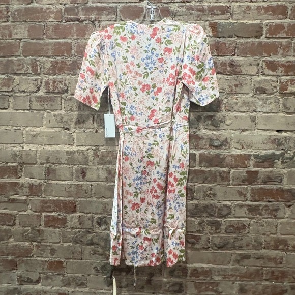 NWT Reformation Laurent Pink Floral Wrap Midi Dress V-Neck Size Small - Picture 10 of 10